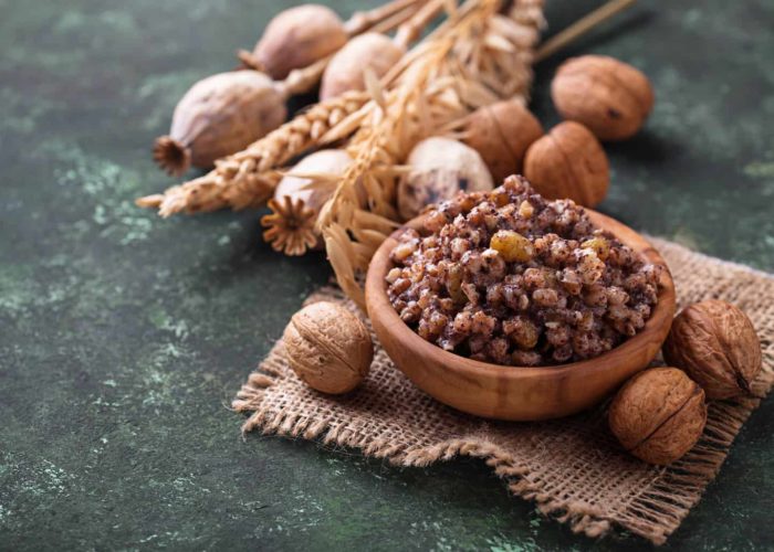 Traditional sweet meal kutia. Christmas dish in Ukraine, Belarus